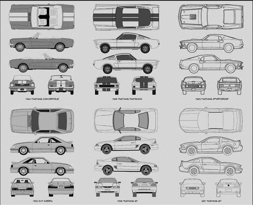 A variety of Mustang models and their builds